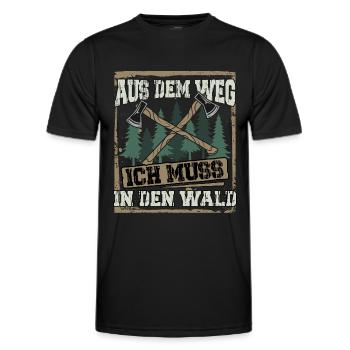 Aus dem Weg ich muss in den Wald - Männer Funktions-T-Shirt - Schwarz - Vorne - AI Model Male 178 dark (178cm)