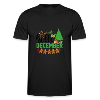 Bonjour Décembre - T-shirt sport Homme - noir - Devant - AI Model Male 178 dark (178cm)