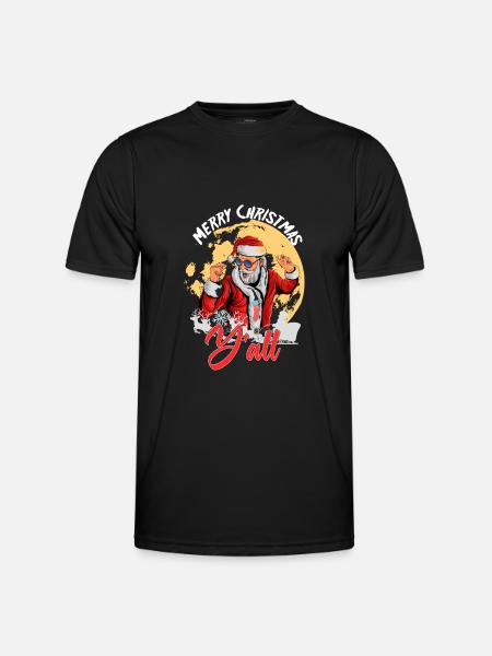 Merry Christmas Y'all - Men's Functional T-Shirt - black
