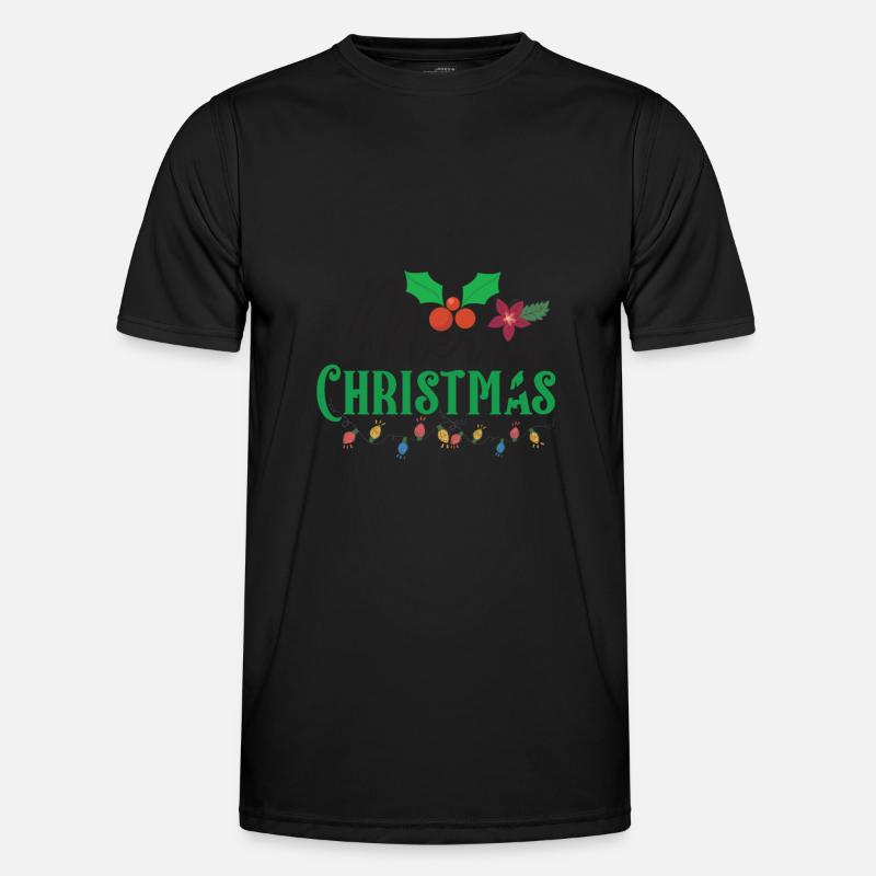 Merry Christmas Candy Light - Männer Funktions-T-Shirt - Schwarz