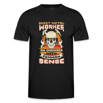 Tôlier Un ingénieur avec du bon sens - T-shirt sport Homme - noir - Devant - AI Model Male 178 dark (178cm)
