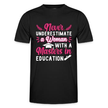 Masters Degree In Education Graduation - Men's Functional T-Shirt - black - Front - AI Model Male 178 dark (178cm)