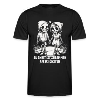 Zu zweit ist zusammen am schönsten - Männer Funktions-T-Shirt - Schwarz - Vorne - AI Model Male 178 dark (178cm)