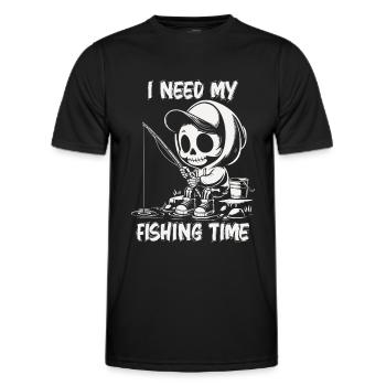 I need my fishing time - Männer Funktions-T-Shirt - Schwarz - Vorne - AI Model Male 178 dark (178cm)