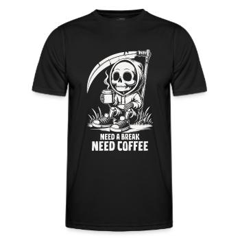 Need a break need a coffee - Männer Funktions-T-Shirt - Schwarz - Vorne - AI Model Male 178 dark (178cm)