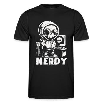 Nerdy - Männer Funktions-T-Shirt - Schwarz - Vorne - AI Model Male 178 dark (178cm)