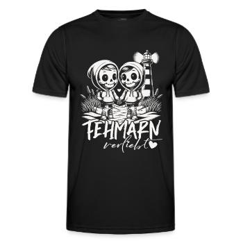 Fehmarn verliebt - Männer Funktions-T-Shirt - Schwarz - Vorne - AI Model Male 178 dark (178cm)