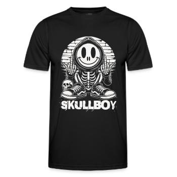 Skullboy - Männer Funktions-T-Shirt - Schwarz - Vorne - AI Model Male 178 dark (178cm)