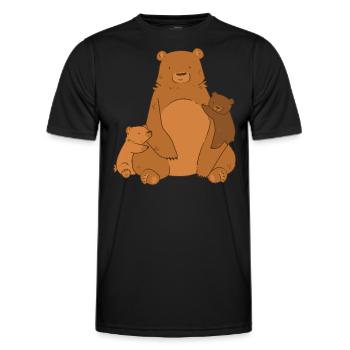 Brown bear head bear motif for brown bear team or - Men's Functional T-Shirt - black - Front - AI Model Male 178 dark (178cm)