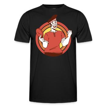 Table Tennis Pingpong Outfit Table Tennis Player - Men's Functional T-Shirt - black - Front - AI Model Male 178 dark (178cm)