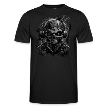 DJ de musique sombre zombie - T-shirt sport Homme - noir - Devant - AI Model Male 178 dark (178cm)