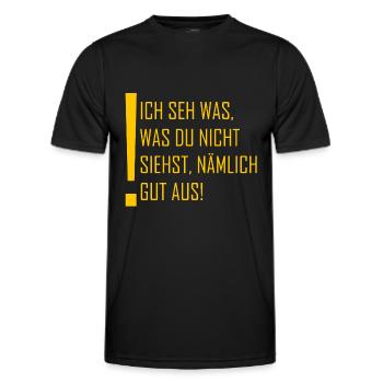 I look good saying in yellow - Men's Functional T-Shirt - black - Front - AI Model Male 178 dark (178cm)