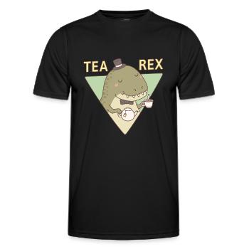 Cute Dinosaur Tea Rex - Men's Functional T-Shirt - black - Front - AI Model Male 178 dark (178cm)