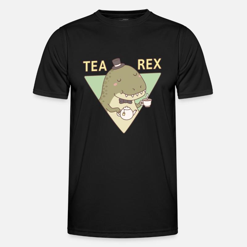 Cute Dinosaur Tea Rex - Men's Functional T-Shirt - black