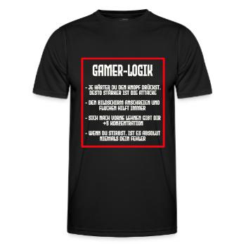 LOGIQUE DU GAMER - T-shirt sport Homme - noir - Devant - AI Model Male 178 dark (178cm)