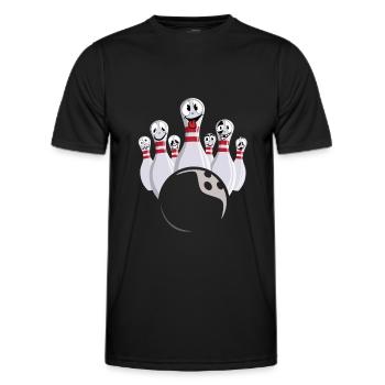 Bowling avec quilles riantes - T-shirt sport Homme - noir - Devant - AI Model Male 178 dark (178cm)