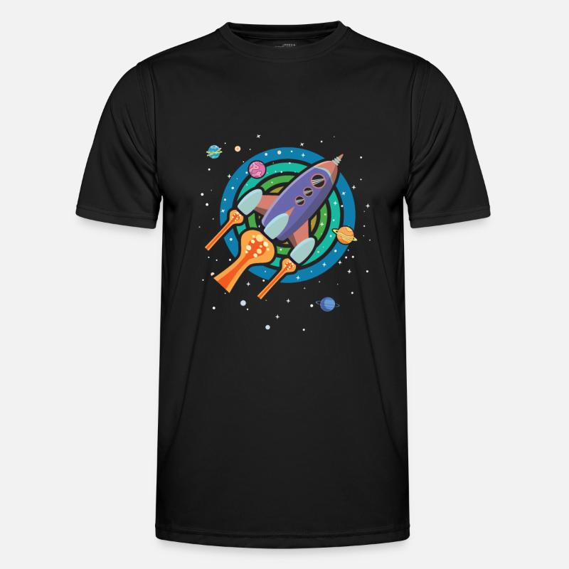 Rocket Spaceship Adventure - Men's Functional T-Shirt - black