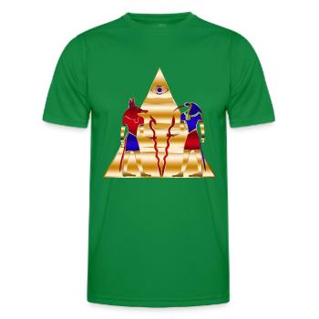 Pyramide antique des dieux égyptiens - T-shirt sport Homme - vert - Devant - AI Model Male 178 dark (178cm)