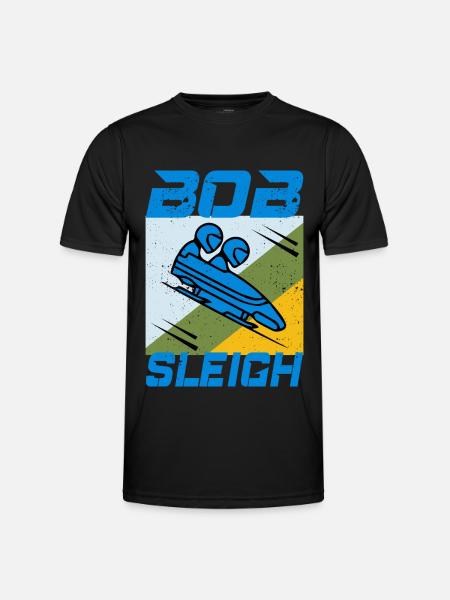 Bob Bobfahren Bobfahren Wintersport - Männer Funktions-T-Shirt - Schwarz