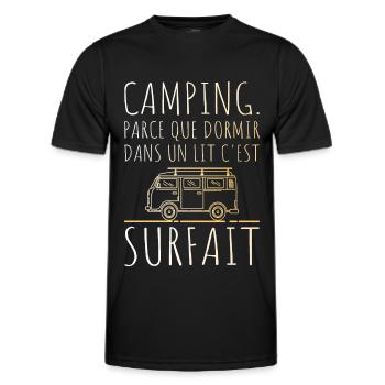 Le Lit C'est Surfait Humour Camping - T-shirt sport Homme - noir - Devant - AI Model Male 178 dark (178cm)