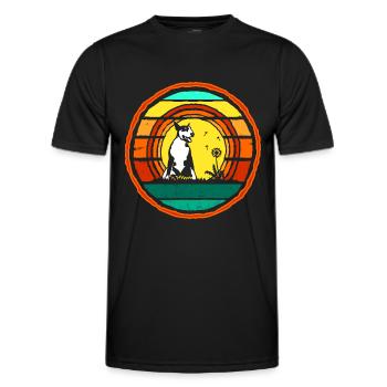 Bullterrier sunset rund - Männer Funktions-T-Shirt - Schwarz - Vorne - AI Model Male 178 dark (178cm)