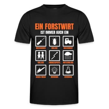 Bûcheron cadeau bûcheron - T-shirt sport Homme - noir - Devant - AI Model Male 178 dark (178cm)