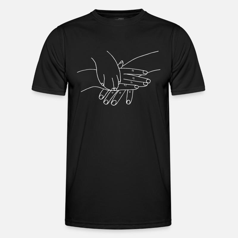 Hand mit Pfote - Männer Funktions-T-Shirt - Schwarz