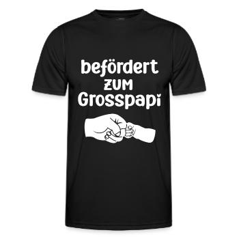 Befördert zum Grosspapi Schweiz Hallo Opa Schweiz - Männer Funktions-T-Shirt - Schwarz - Vorne - AI Model Male 178 dark (178cm)