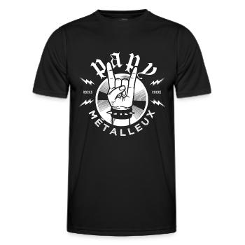 Papy Métalleux Métal misic - T-shirt sport Homme - noir - Devant - AI Model Male 178 dark (178cm)