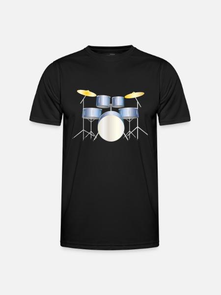 drums - Männer Funktions-T-Shirt - Schwarz