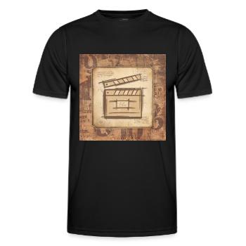 Vintage Filmklappe - Film Regisseur, Schauspieler. - Männer Funktions-T-Shirt - Schwarz - Vorne - AI Model Male 178 dark (178cm)