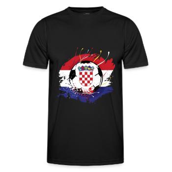 Football croate Croatie Drapeau Grunge Futbol - T-shirt sport Homme - noir - Devant - AI Model Male 178 dark (178cm)