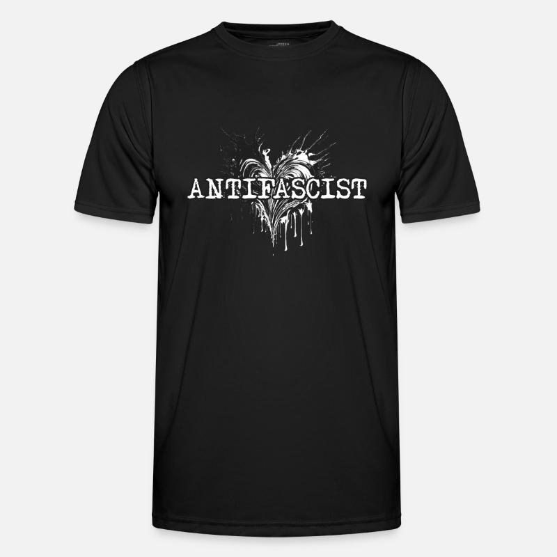 Herz der Antifa Männer Funktions-T-Shirt