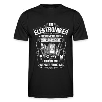 Elektroniker/Elektronik/Elektrizität/Elektriker - Männer Funktions-T-Shirt - Schwarz - Vorne - AI Model Male 178 dark (178cm)