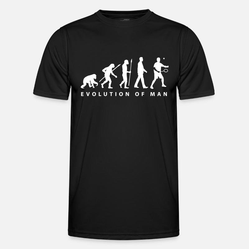 badminton_evolution_02__b_1c - Männer Funktions-T-Shirt - Schwarz