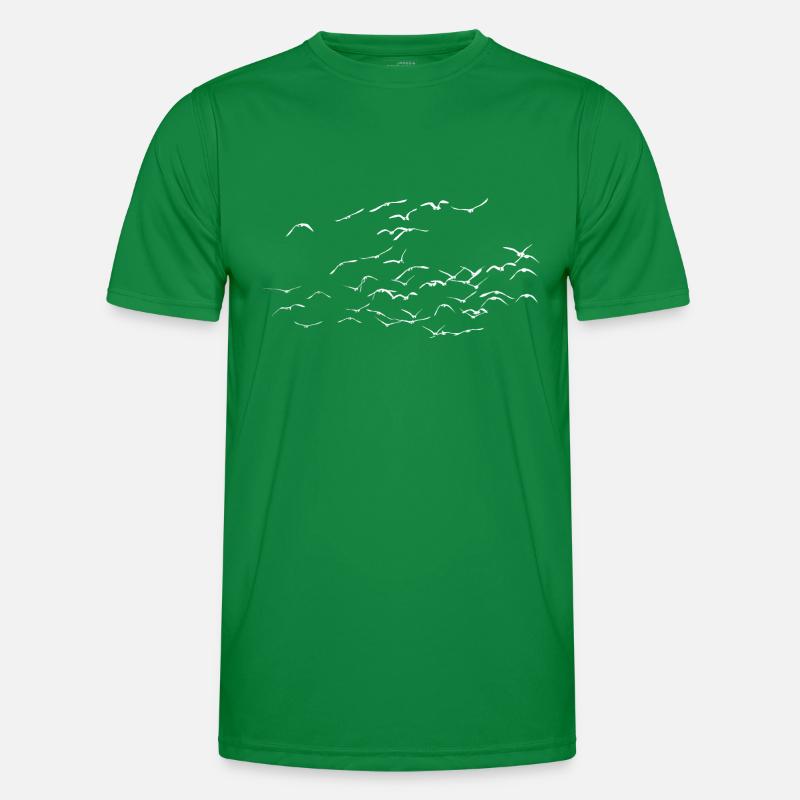 Graugans Graugänse Vögel Vogelschwarm Männer Funktions-T-Shirt
