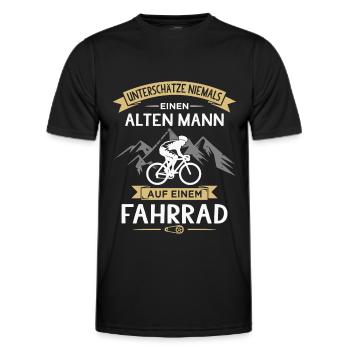 Rentner Radfahrer Fahrrad Opa Fahrradfahrer - Männer Funktions-T-Shirt - Schwarz - Vorne - AI Model Male 178 dark (178cm)