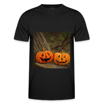 Halloween Kürbis - Männer Funktions-T-Shirt - Schwarz - Vorne - AI Model Male 178 dark (178cm)