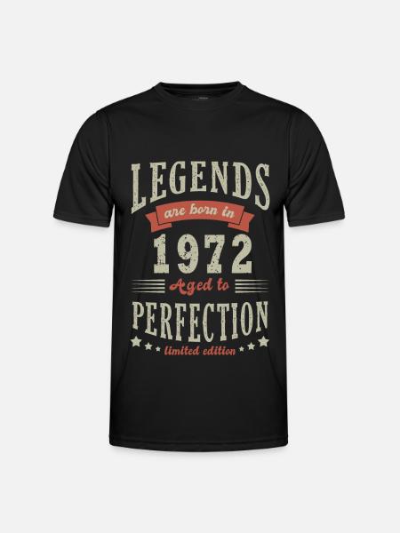 legende født i 1972 Fødselsdagsgave 51 år - Funktionsshirt til herrer - sort