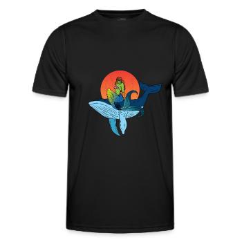 La baleine et la sirène Design - T-shirt sport Homme - noir - Devant - AI Model Male 178 dark (178cm)