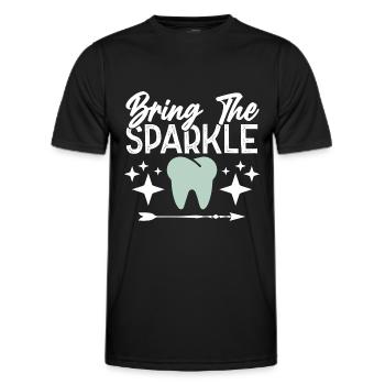teeth shine - Men's Functional T-Shirt - black - Front - AI Model Male 178 dark (178cm)