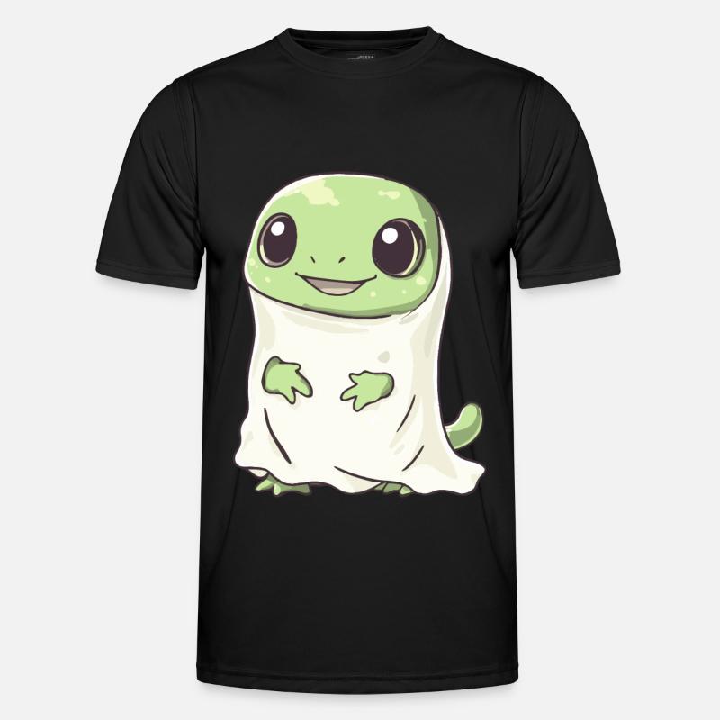 Lizard Halloween Comic Ghost - Men's Functional T-Shirt - black