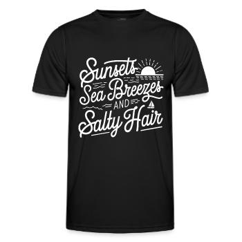 Beach Holidays | Salty Sea breeze - Men's Functional T-Shirt - black - Front - AI Model Male 178 dark (178cm)