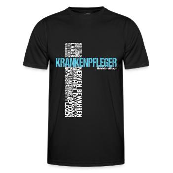 Krankenpfleger Krankenhaus Pfleger Geschenkidee - Männer Funktions-T-Shirt - Schwarz - Vorne - AI Model Male 178 dark (178cm)