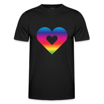 Rainbow Heart Homosexuality LGBT Love - Men's Functional T-Shirt - black - Front - AI Model Male 178 dark (178cm)