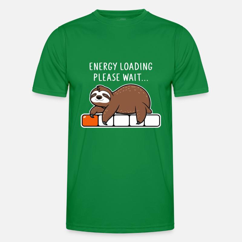 Faultier Energy Loading Please Wait Männer Funktions-T-Shirt