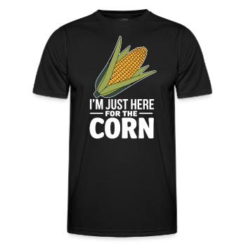 Corn on the cob saying corn funny corn on the cob gift - Men's Functional T-Shirt - black - Front - AI Model Male 178 dark (178cm)