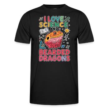 Bearded Dragon Science Student Bearded Dragon Gift - Men's Functional T-Shirt - black - Front - AI Model Male 178 dark (178cm)