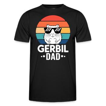 Gerbil Saying Gerbil Dad Funny Gerbil Gift - Men's Functional T-Shirt - black - Front - AI Model Male 178 dark (178cm)