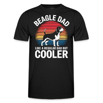 Beagle Dad Dog Father Funny Beagle Gift - Men's Functional T-Shirt - black - Front - AI Model Male 178 dark (178cm)